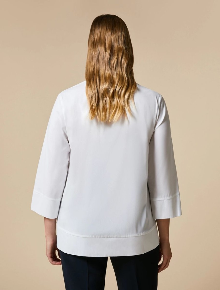 Vetements Marina Rinaldi | Chemise En Popeline Stretch Blanc