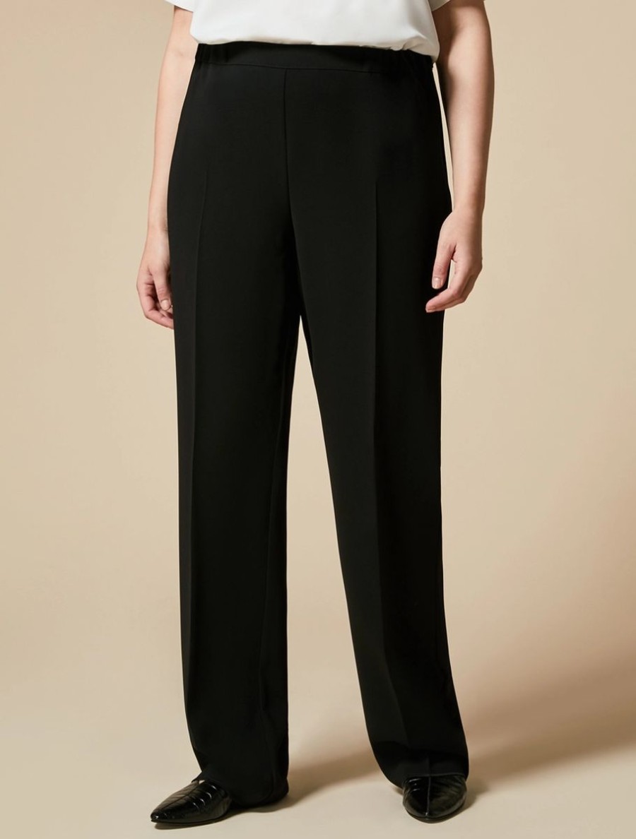 Vetements Marina Rinaldi | Pantalon Cigarette En Triacetate Noir