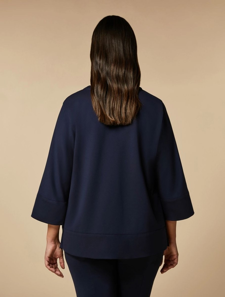 Vetements Marina Rinaldi | Sweat-Shirt En Jersey Marine