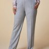 Vetements Marina Rinaldi | Pantalon Slim En Flanelle Gris Clair