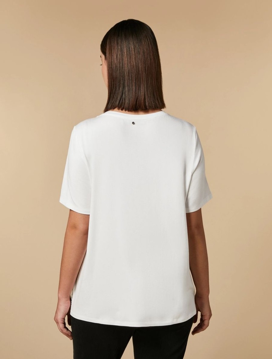 Vetements Marina Rinaldi | T-Shirt En Jersey A Imprime Blanc