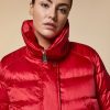 Vetements Marina Rinaldi | Veste Matelassee En Nylon Resistant A L'Eau Rouge