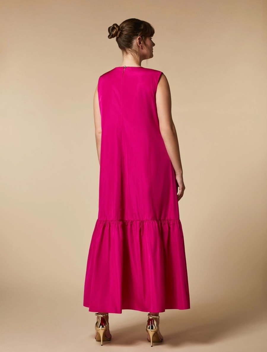 Vetements De Ceremonie Marina Rinaldi | Robe Longue En Taffetas Fuchsia