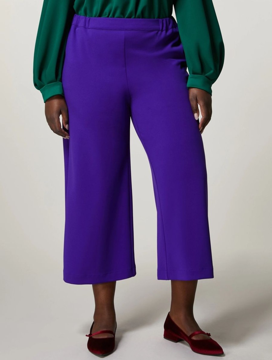 Vetements Marina Rinaldi | Pantalon En Crepe Jersey Scuba Violet