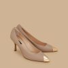 Accessoires Marina Rinaldi | Escarpins En Cuir Beige