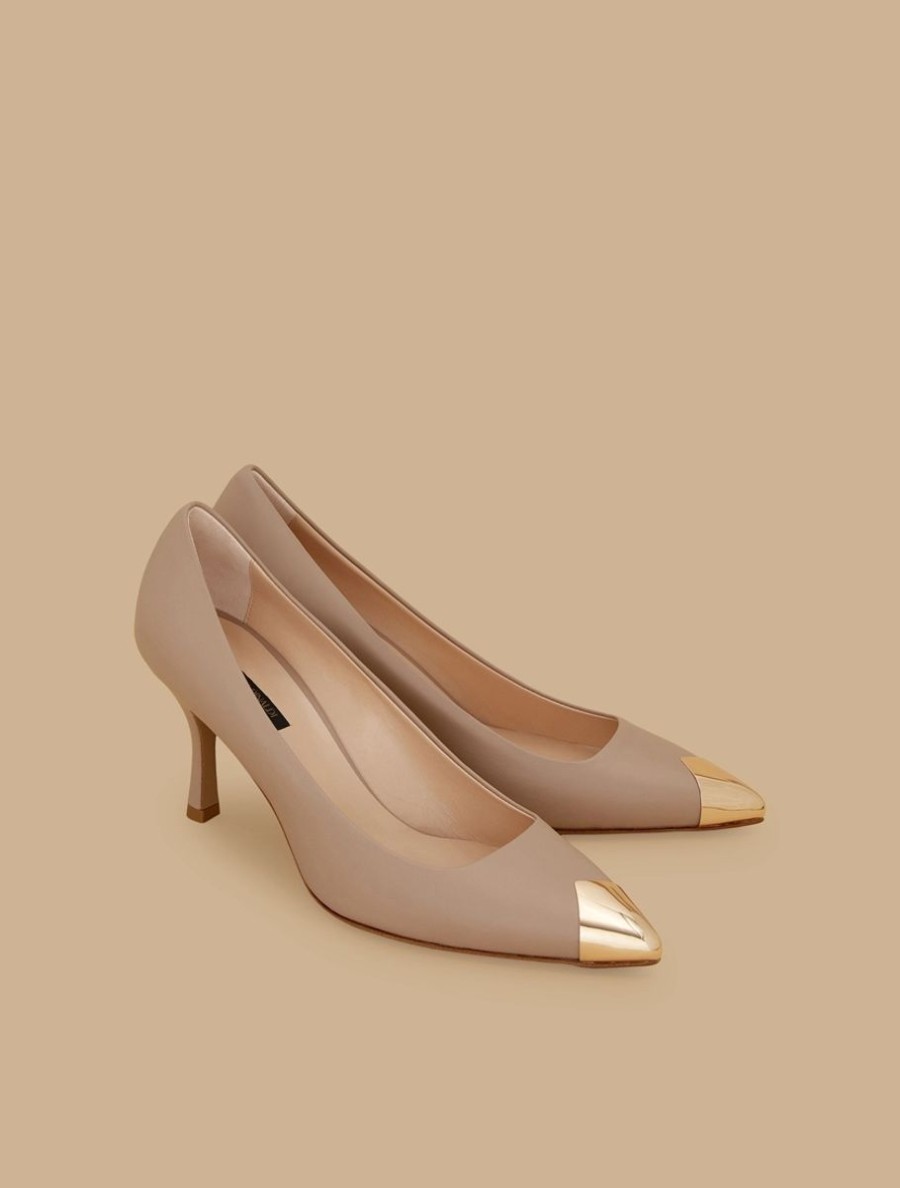 Accessoires Marina Rinaldi | Escarpins En Cuir Beige