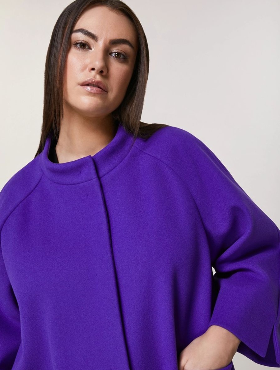 Vetements Marina Rinaldi | Veste En Jersey Compacte Violet