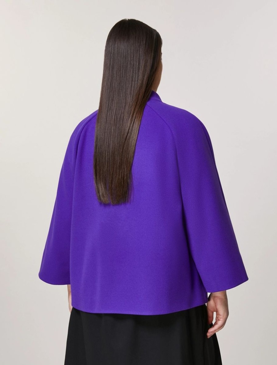 Vetements Marina Rinaldi | Veste En Jersey Compacte Violet