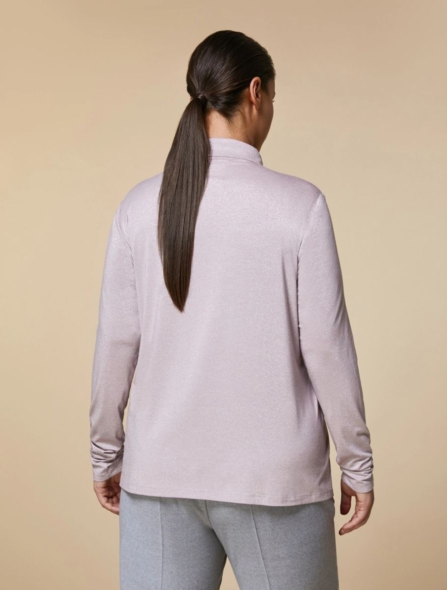 Vetements Marina Rinaldi | Chemise En Jersey Lurex Rose