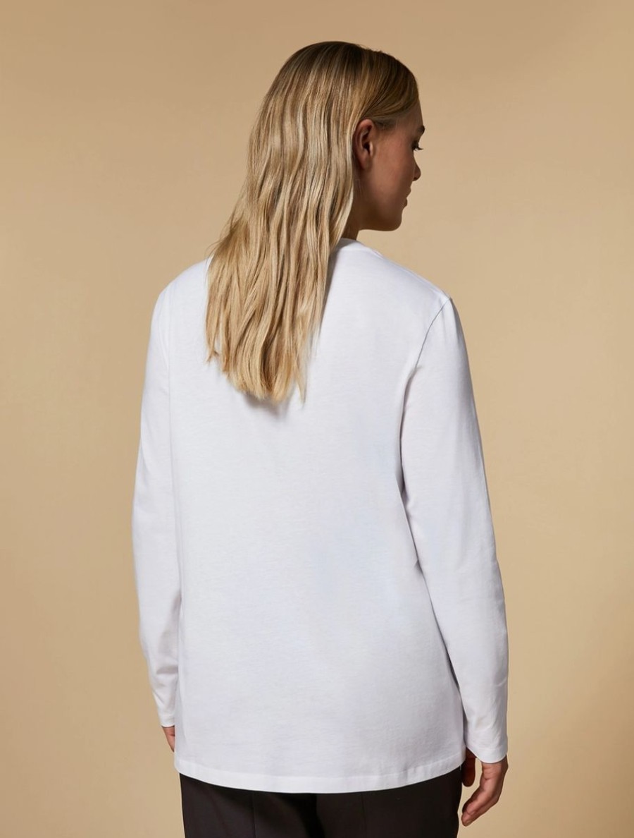 Vetements Marina Rinaldi | T-Shirt En Jersey Imprime Blanc