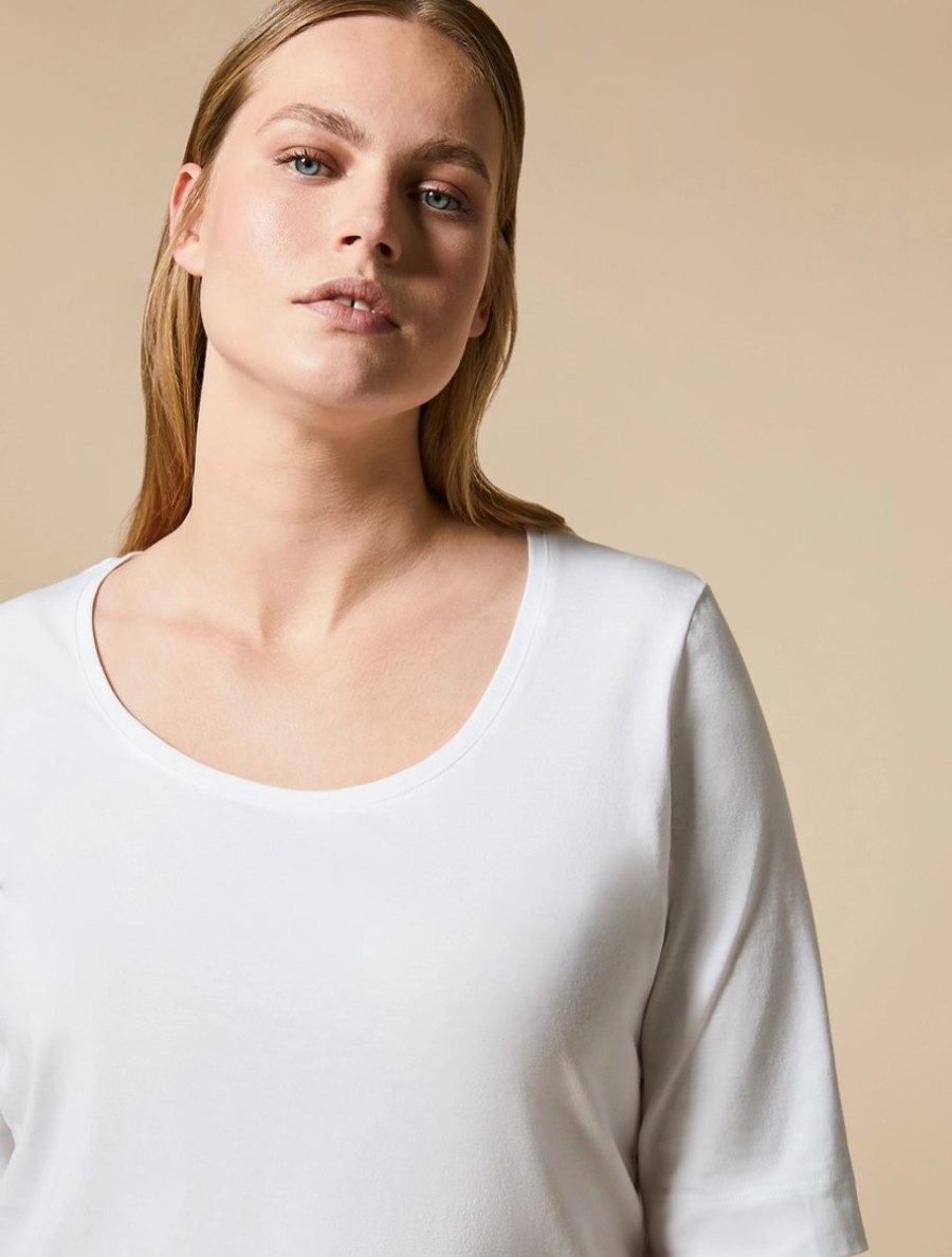 Vetements Marina Rinaldi | Tee-Shirt En Jersey Blanc