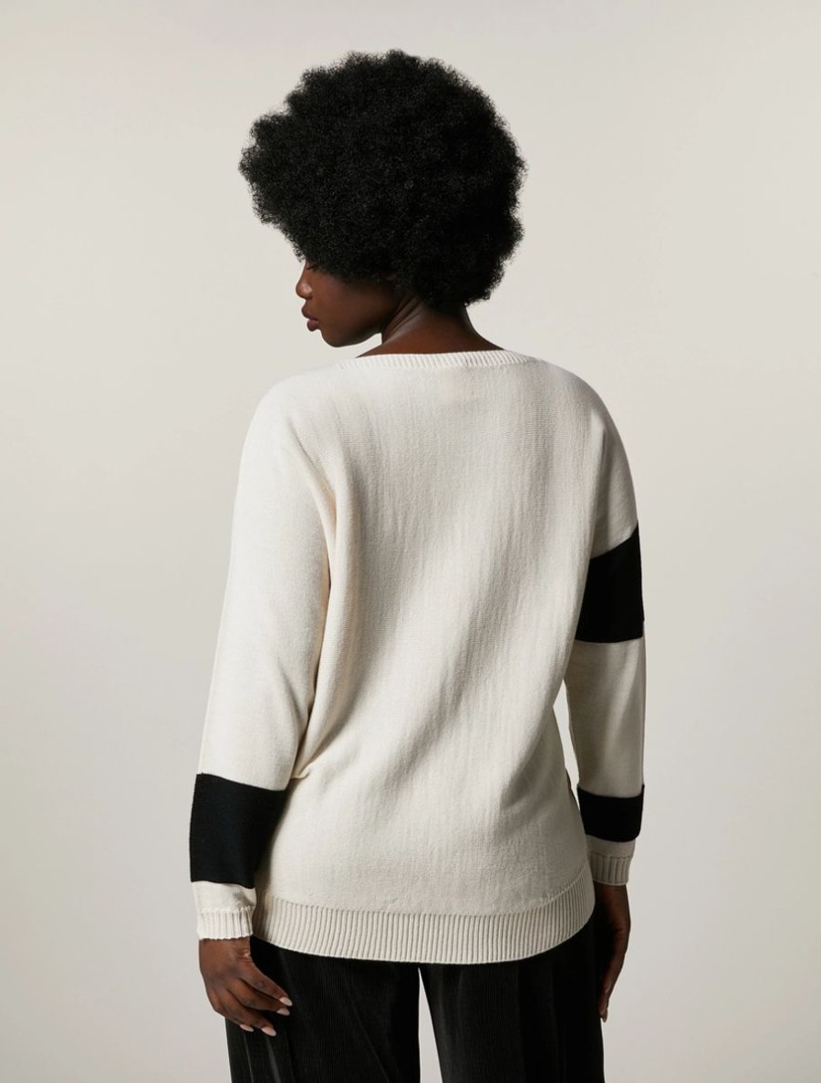 Vetements Marina Rinaldi | Pull En Laine Merinos Melangee Sable