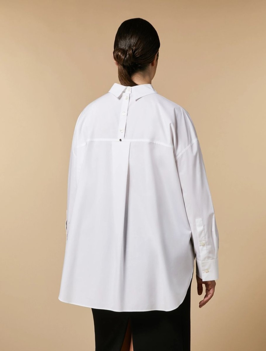 Vetements Marina Rinaldi | Chemise En Popeline De Coton Blanc