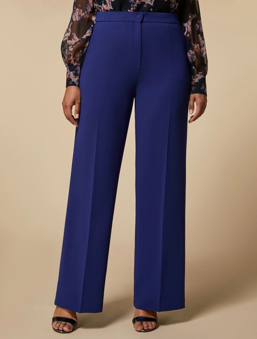 Vetements De Ceremonie Marina Rinaldi | Pantalon Large En Triacetate Bleuet