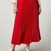 Vetements Marina Rinaldi | Jupe En Crepe Envers Satin Rouge