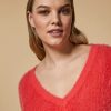 Vetements Marina Rinaldi | Pull En Fil A Texture Douce Rouge