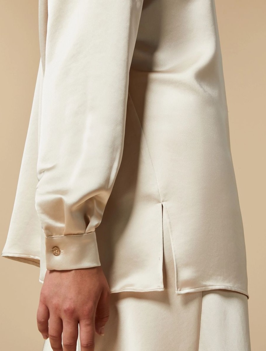 Vetements Marina Rinaldi | Chemise En Satin Blanc