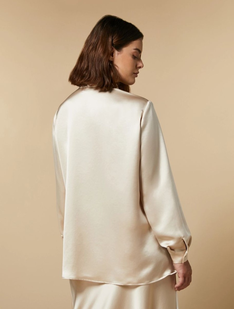 Vetements Marina Rinaldi | Chemise En Satin Blanc