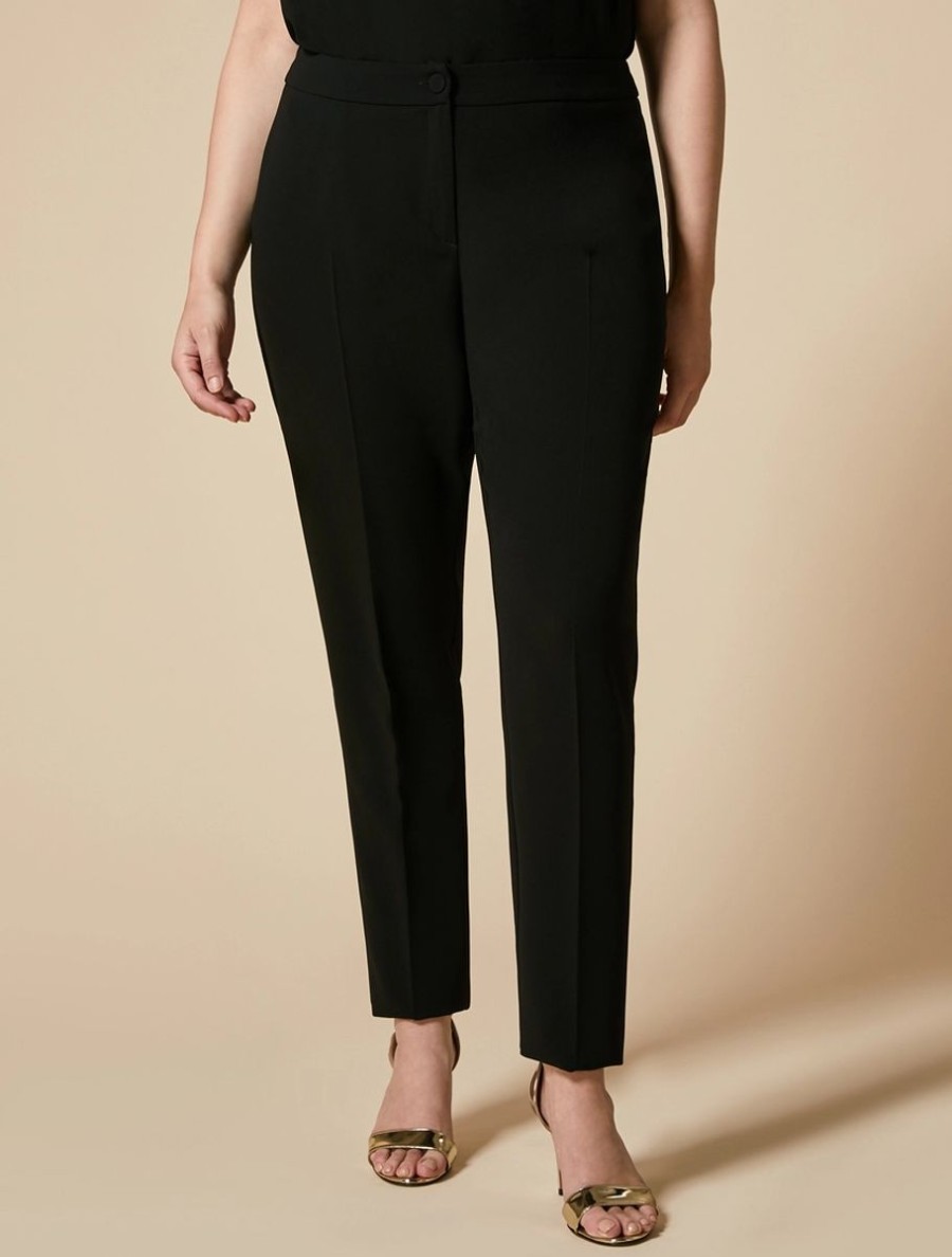 Vetements Marina Rinaldi | Pantalon Slim En Triacetate Noir