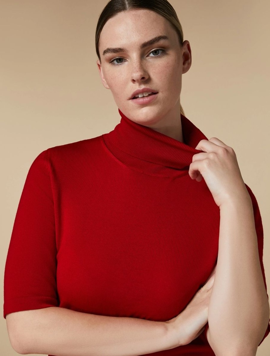 Vetements Marina Rinaldi | Pull En Laine Rouge