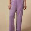 Vetements Marina Rinaldi | Pantalon En Jersey De Velours Lilas