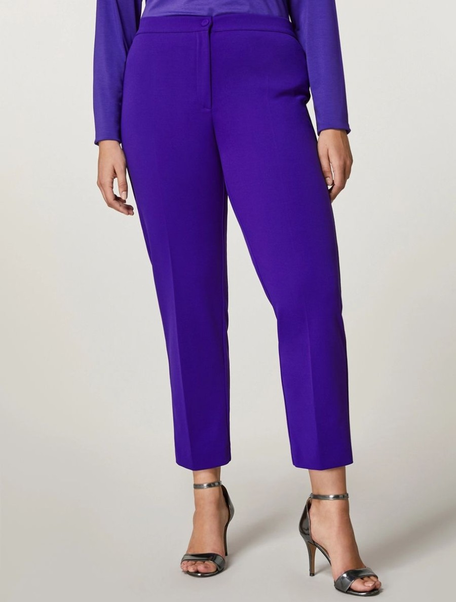 Vetements Marina Rinaldi | Pantalon En Crepe Jersey Scuba Violet