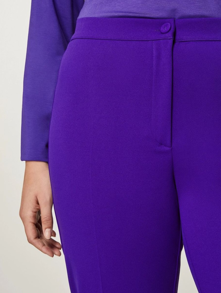 Vetements Marina Rinaldi | Pantalon En Crepe Jersey Scuba Violet