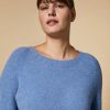 Vetements Marina Rinaldi | Pull En Alpaga Melange Bleu Ski