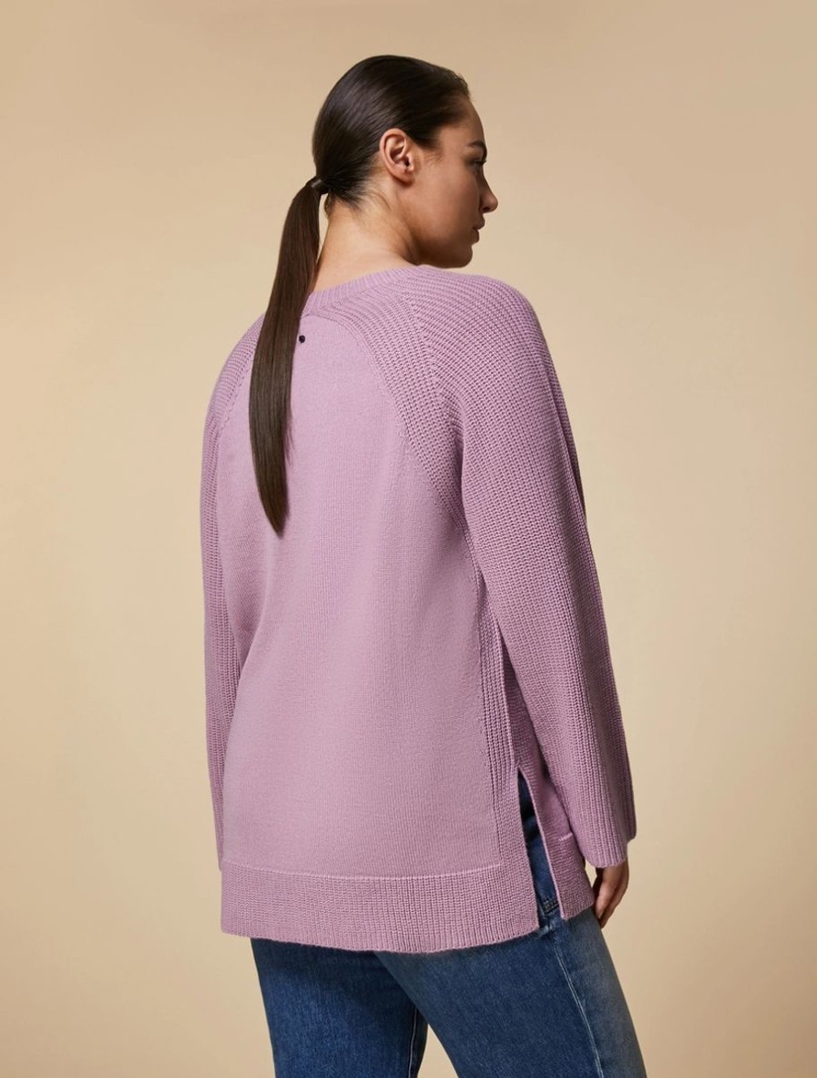 Vetements Marina Rinaldi | Pull En Laine Melangee Glycine