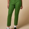 Vetements Marina Rinaldi | Pantalon Evase En Viscose Melangee Vert