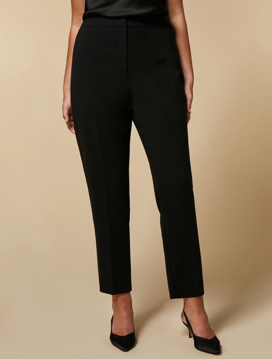 Vetements De Ceremonie Marina Rinaldi | Pantalon Slim En Triacetate Noir