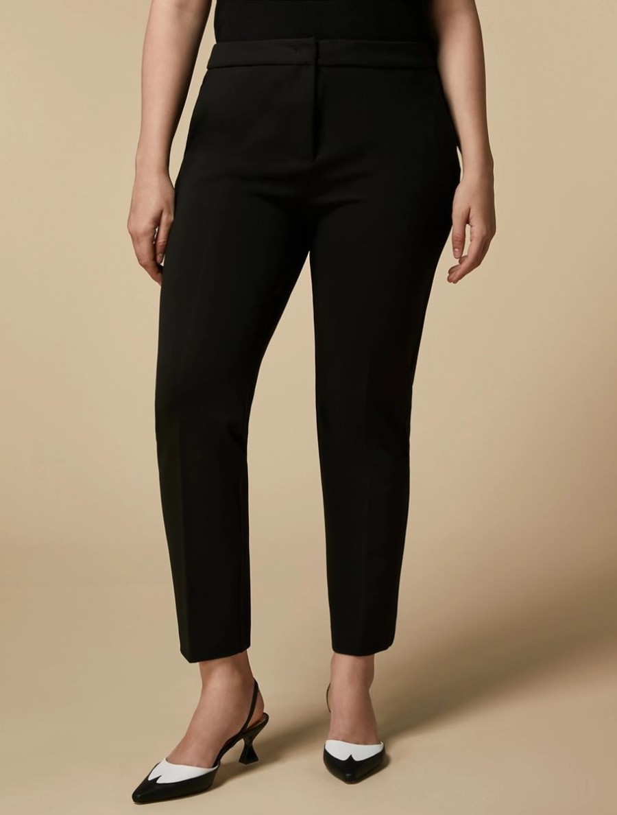 Vetements Marina Rinaldi | Pantalon Slim En Jersey Noir