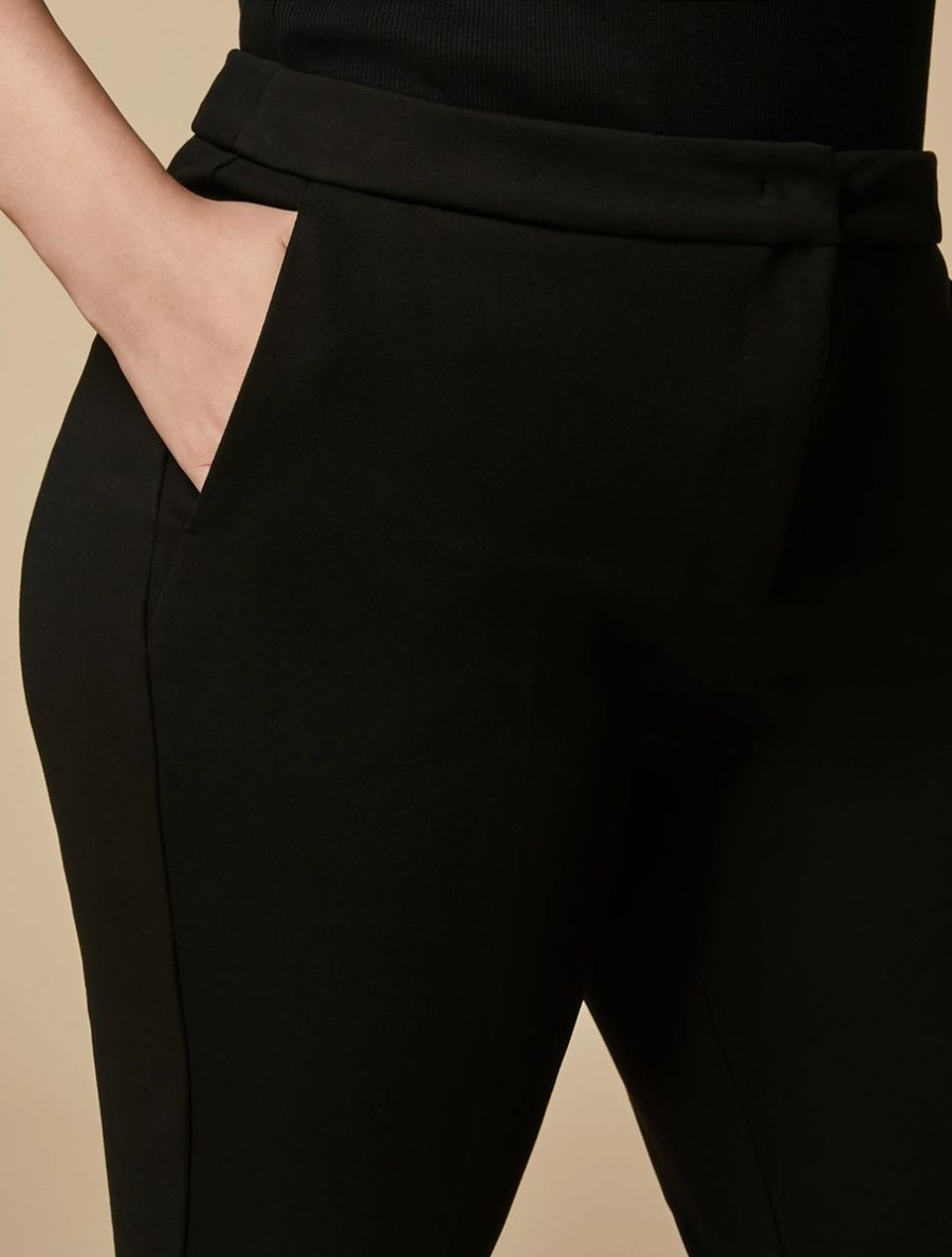 Vetements Marina Rinaldi | Pantalon Slim En Jersey Noir