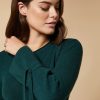 Vetements Marina Rinaldi | Pull En Laine Et Cachemire Vert Fonce