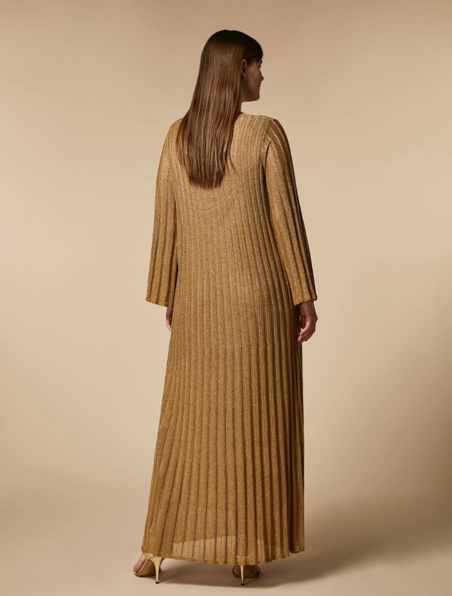 Vetements Marina Rinaldi | Robe En Fil Lurex Or