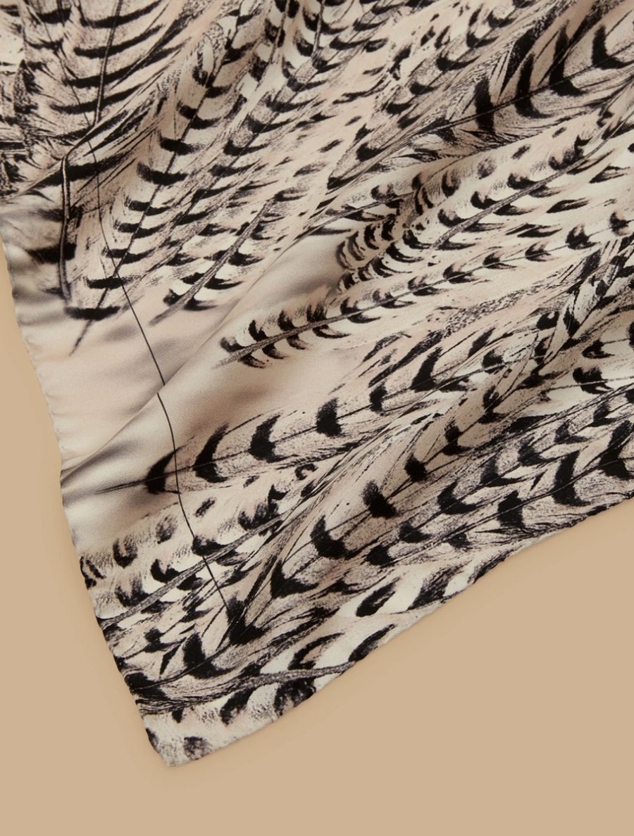 Accessoires Marina Rinaldi | Foulard En Serge De Soie Blanc