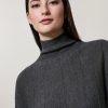 Vetements Marina Rinaldi | Pull En Laine Melangee Gris Fonce