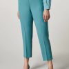 Vetements Marina Rinaldi | Pantalon En Crepe Envers Satin Bleu Ski