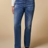 Vetements Marina Rinaldi | Jean Regulier En Denim Stretch Bleu Ski