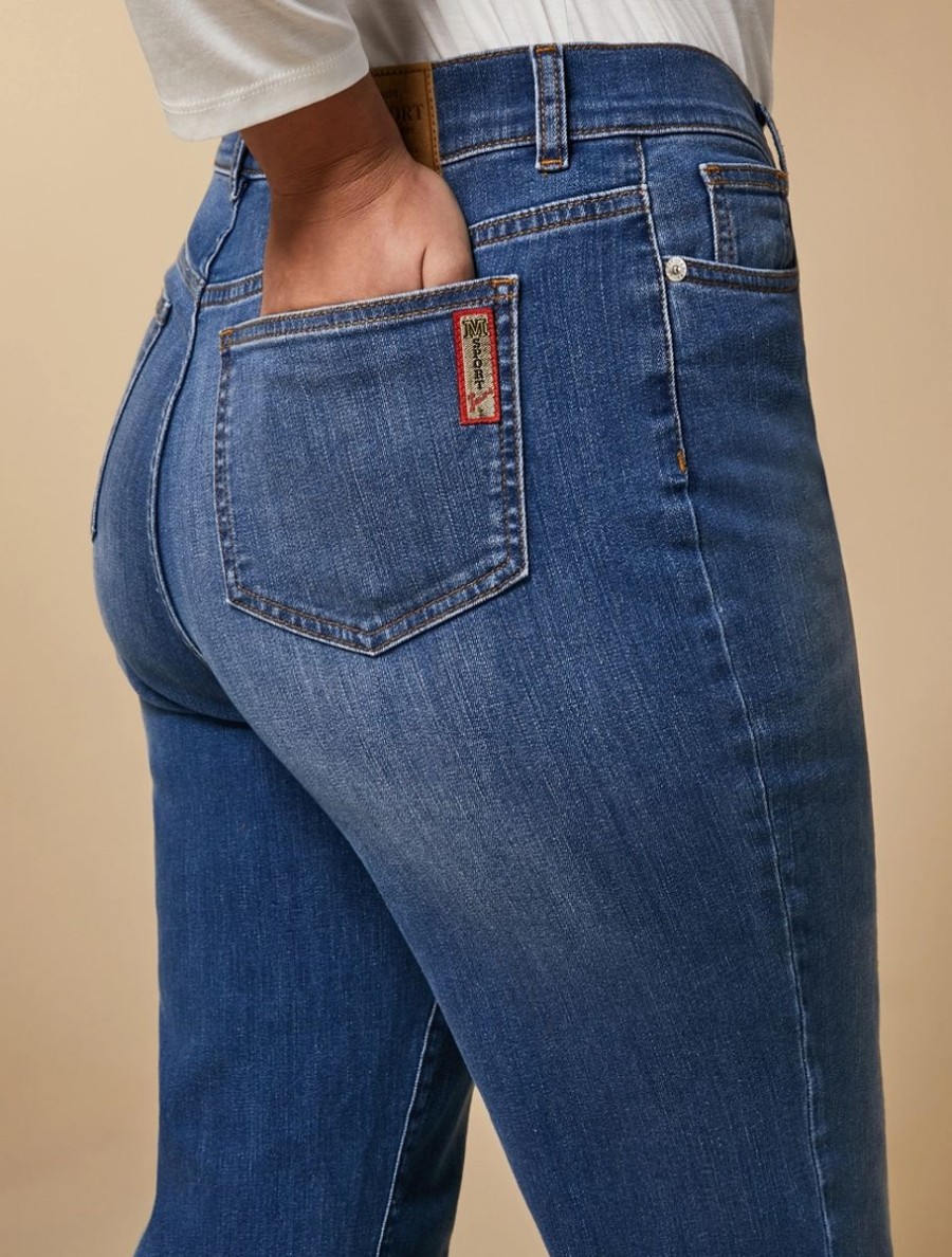 Vetements Marina Rinaldi | Jean Regulier En Denim Stretch Bleu Ski