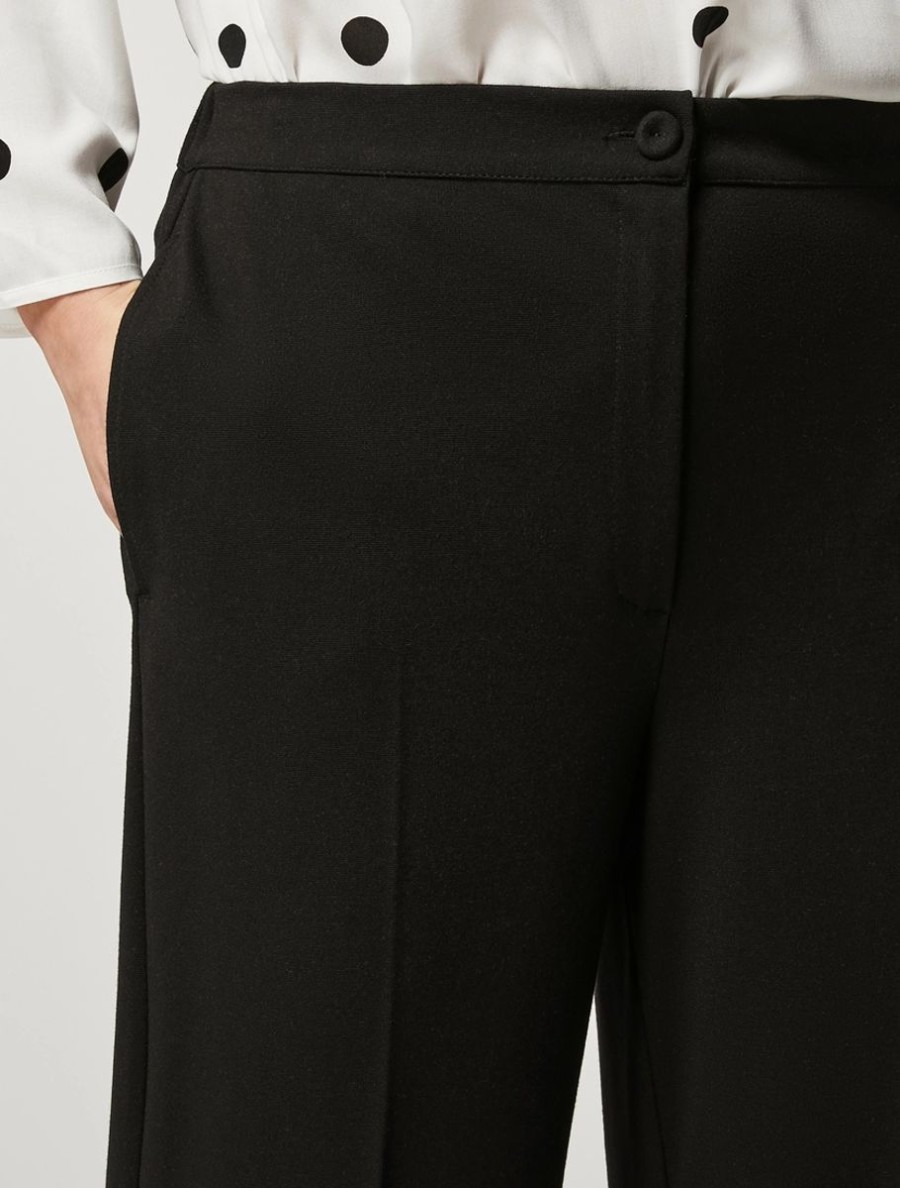 Vetements Marina Rinaldi | Pantalon Raccourci En Jersey Noir