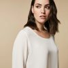 Vetements Marina Rinaldi | Blouse En Crepe De Chine De Soie Blanc