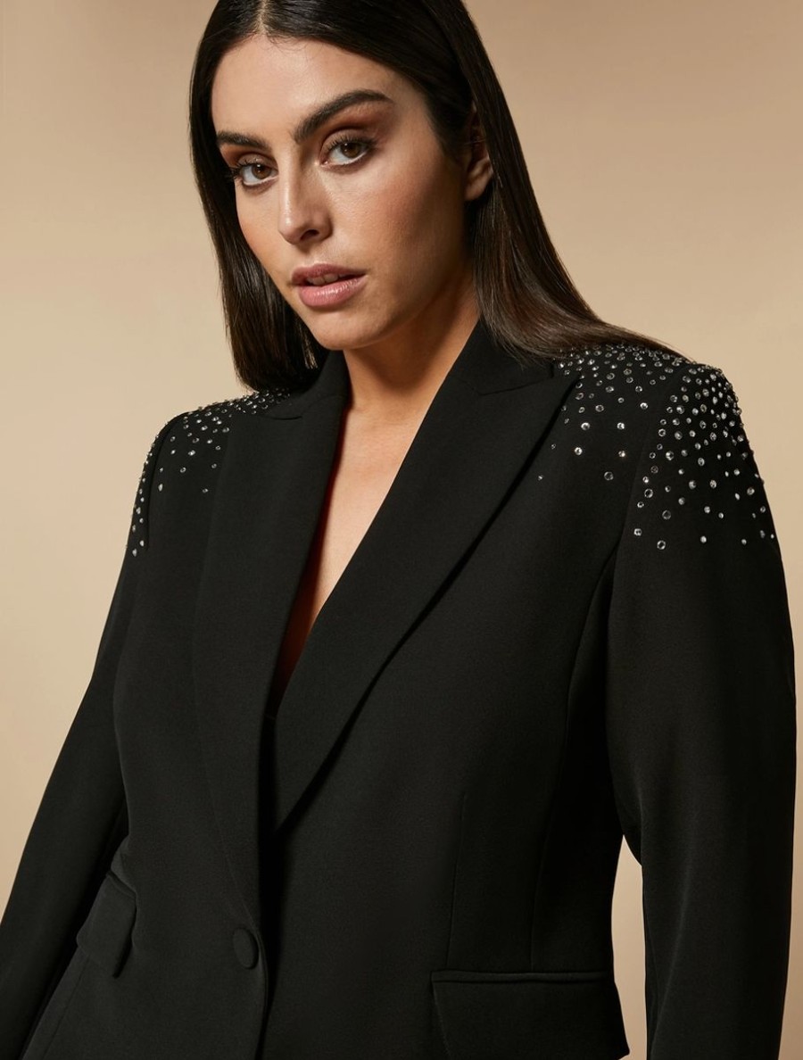 Vetements Marina Rinaldi | Veste Blazer En Cady Stretch Noir