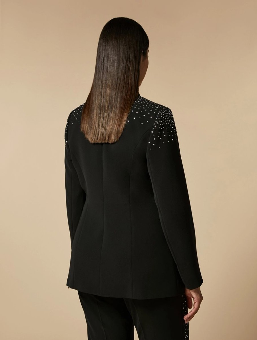 Vetements Marina Rinaldi | Veste Blazer En Cady Stretch Noir