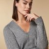 Vetements Marina Rinaldi | Pull En Cachemire Melange Gris Moyen