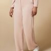 Vetements Marina Rinaldi | Pantalon En Tissu Fluide Rose