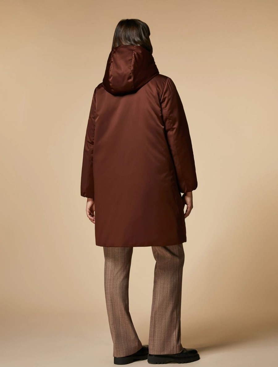 Vetements Marina Rinaldi | Doudoune En Satin Duchesse Rouiller