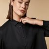 Vetements Marina Rinaldi | Chemise Longue En Popeline De Coton Noir