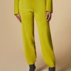 Vetements Marina Rinaldi | Pantalon De Jogging En Maille Viscose Jaune