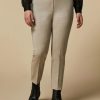 Vetements Marina Rinaldi | Pantalon En Popeline De Pure Laine Beige